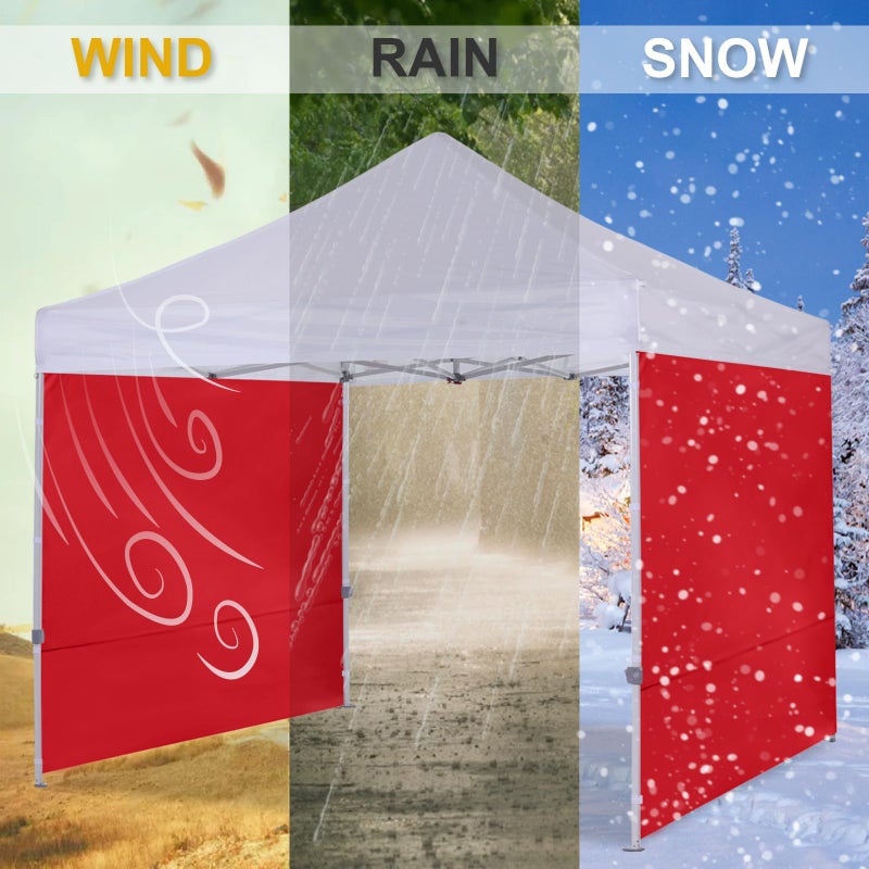 COOSHADE Instant Canopy SunWall 10x10 Canopy SideWall for Pop up Canopy Tent, 1 Pack Sidewall Only, Red - Image 2